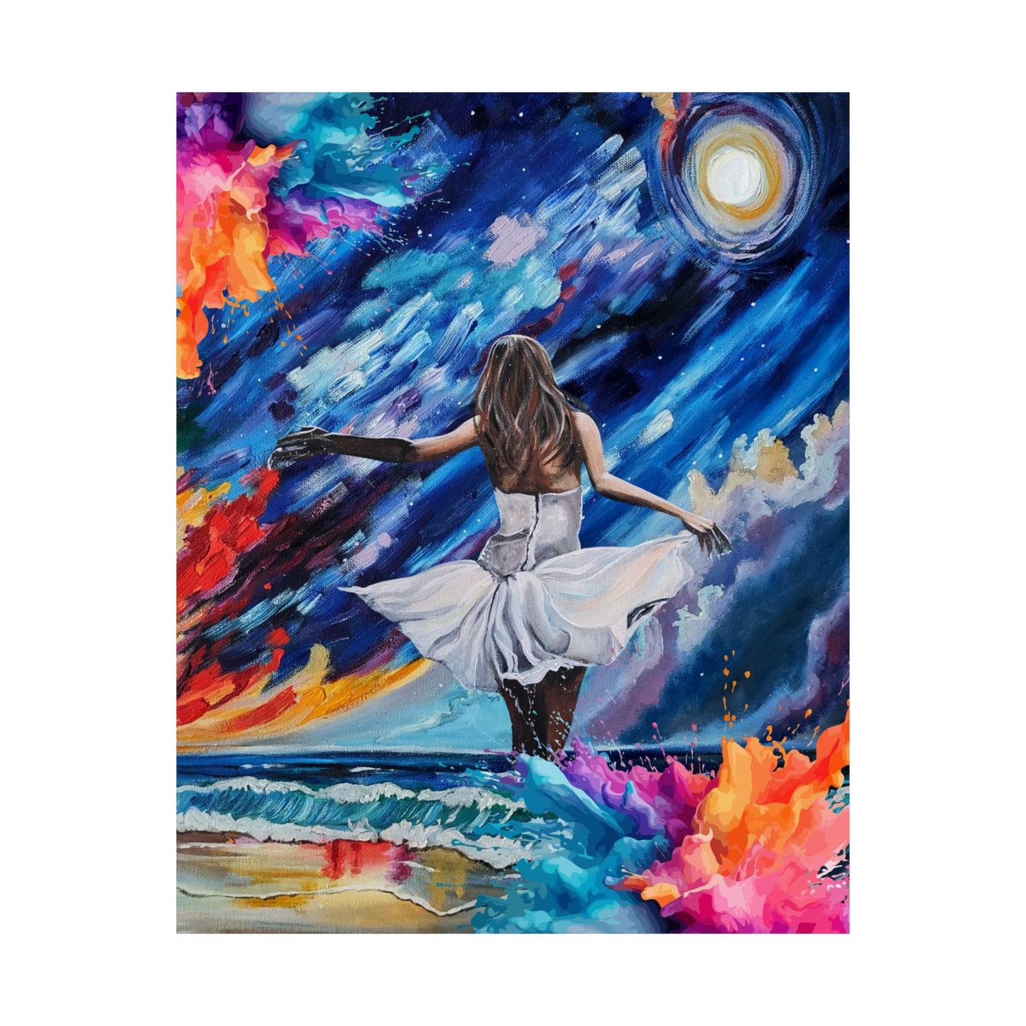 Beauty from Ashes Vibrant Satin Poster - Dreamy Night Sky Art Print