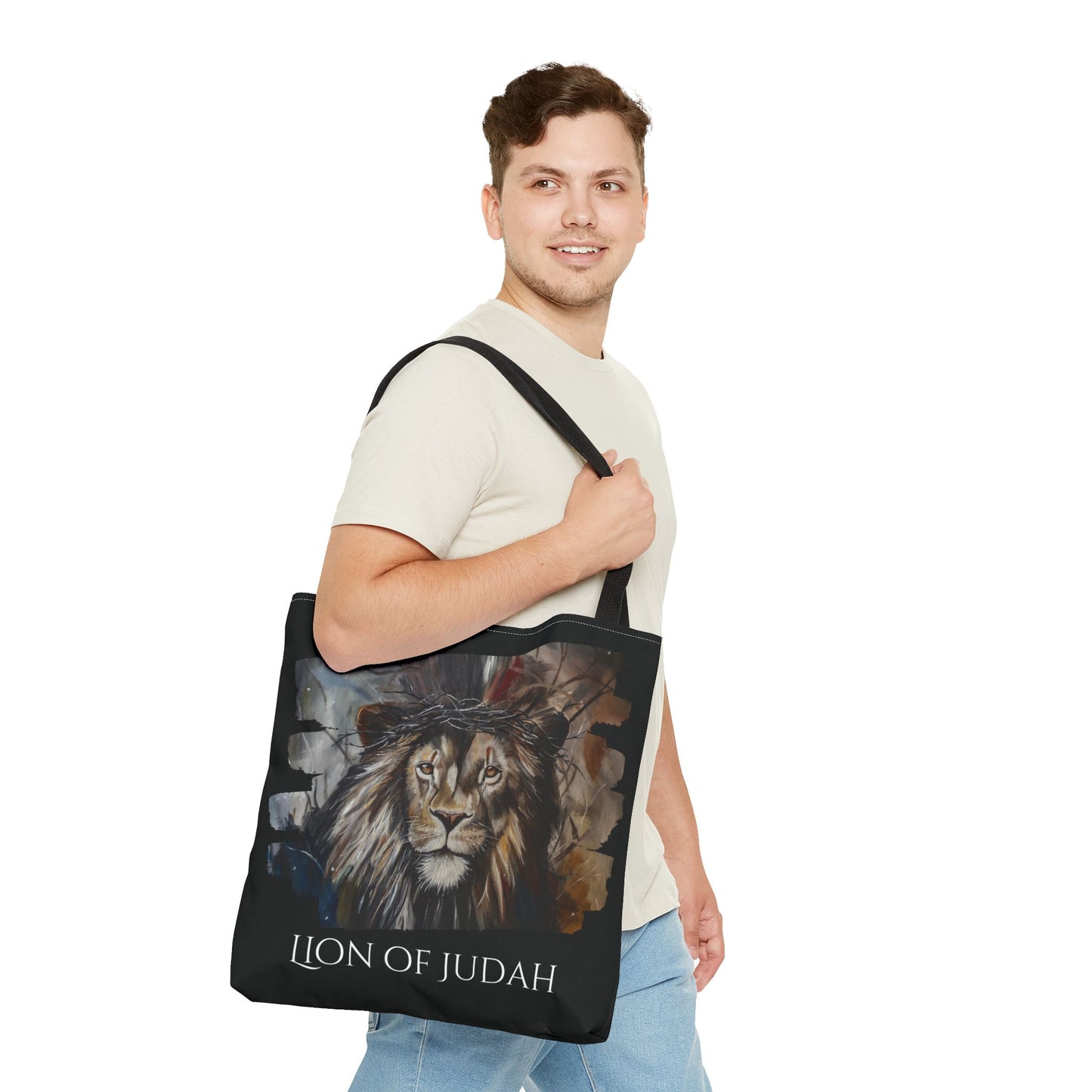 Mediator Lion of Judah Tote Bag - Inspirational Religious Artwork