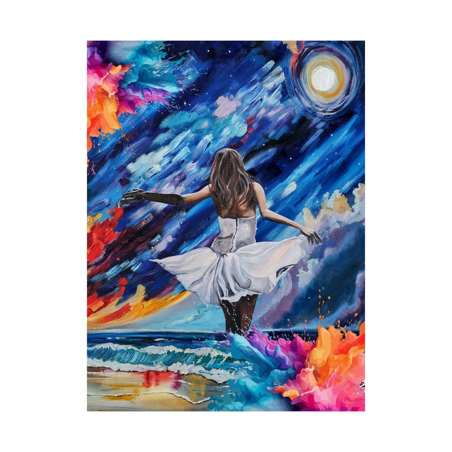 Beauty from Ashes Vibrant Satin Poster - Dreamy Night Sky Art Print