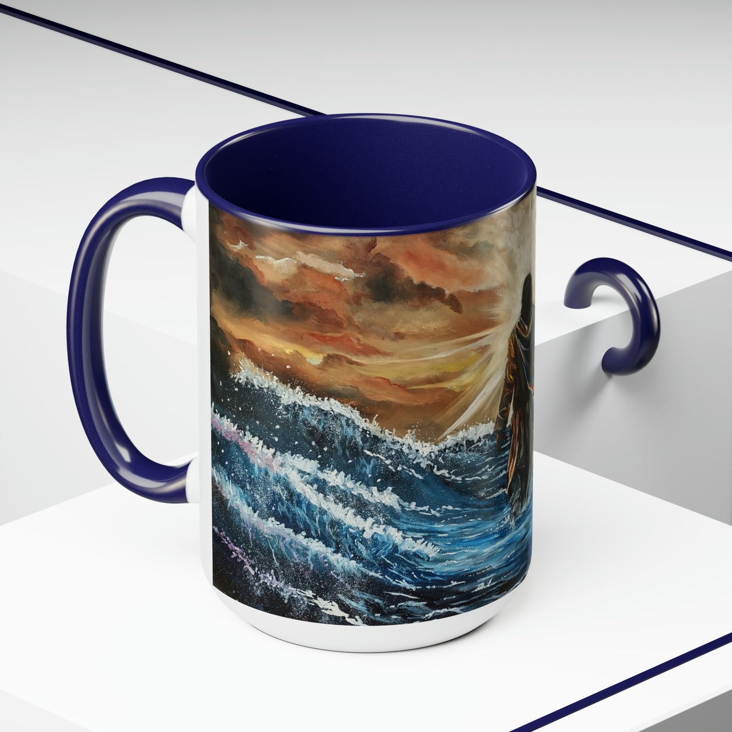Here as in Heaven Two-Tone Coffee Mugs, 15oz