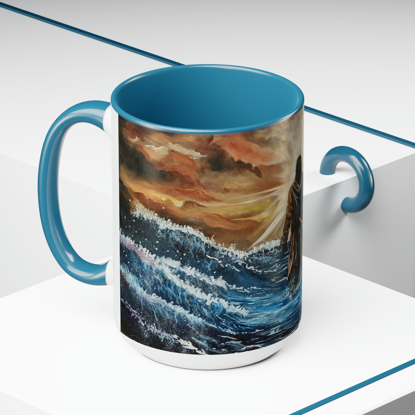 Here as in Heaven Two-Tone Coffee Mugs, 15oz