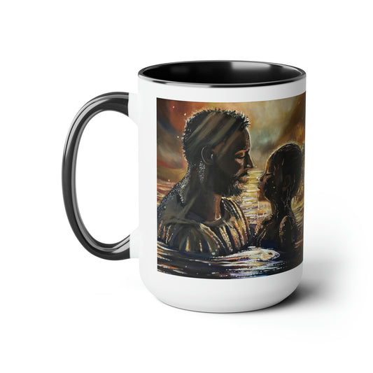 Baptized into Glory Two-Tone Coffee Mugs, 15oz
