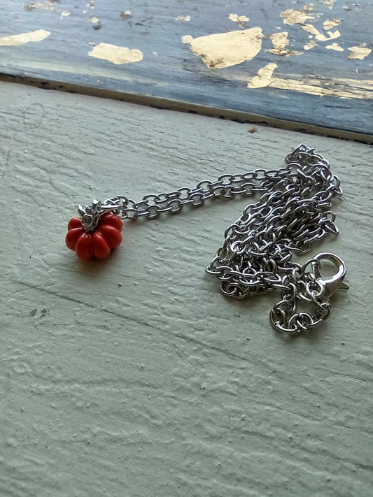 Small Pumpkin Charm Necklace