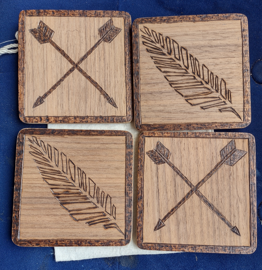 Set of 4 Coasters by Hide and Teak Supply