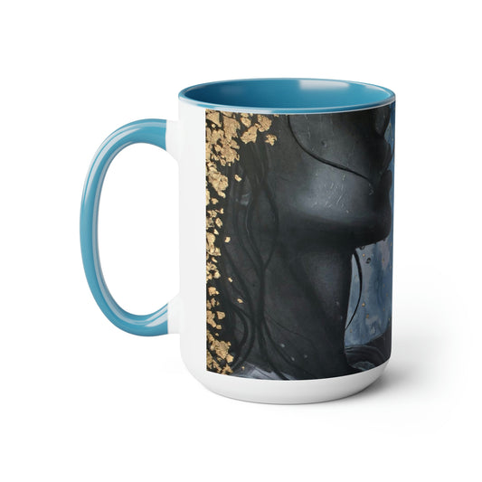 Kiss the Rain Two-Tone Coffee Mugs, 15oz