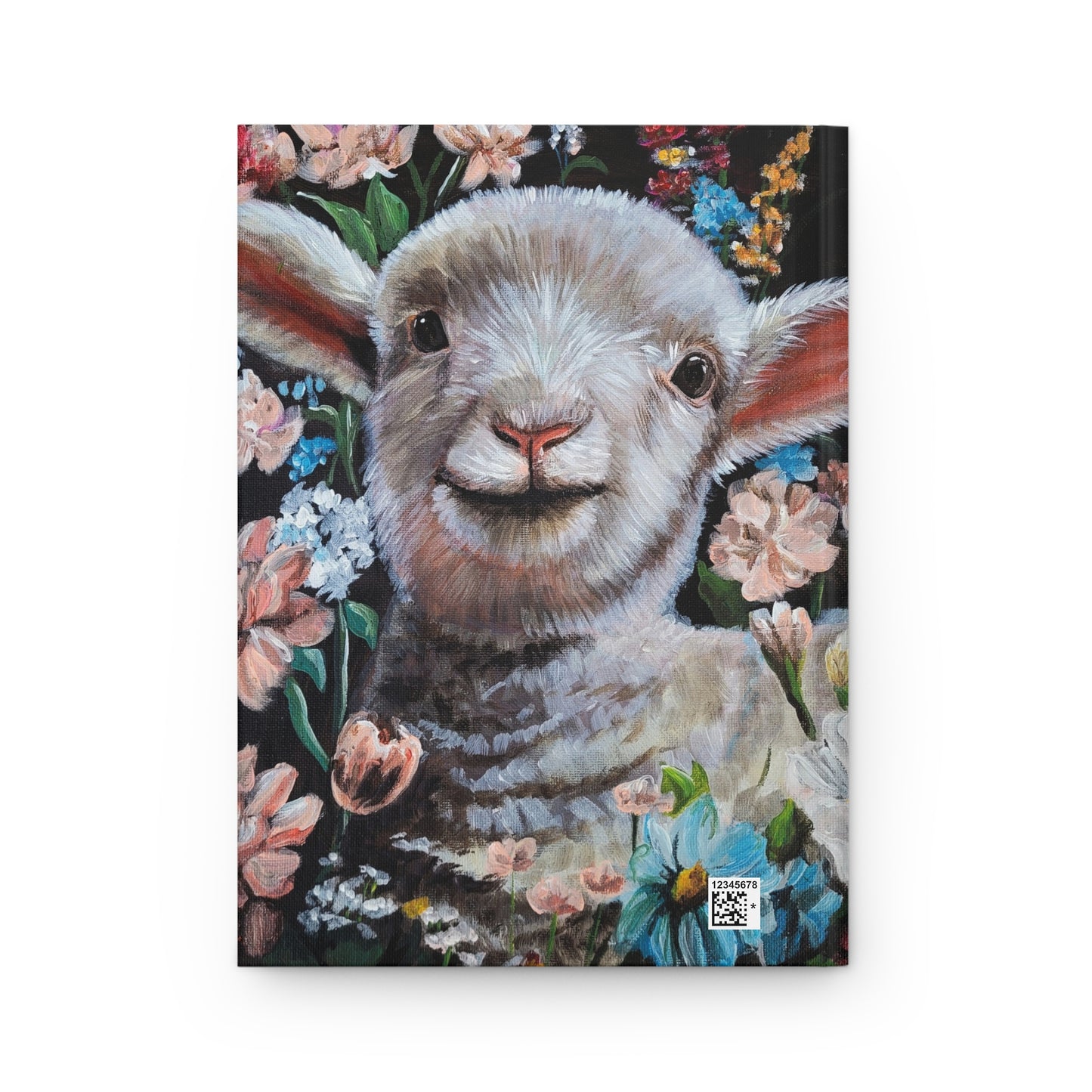 One Step at a Time Cute Lamb Floral Hardcover Journal — Animal Notebook for Kids & Adults