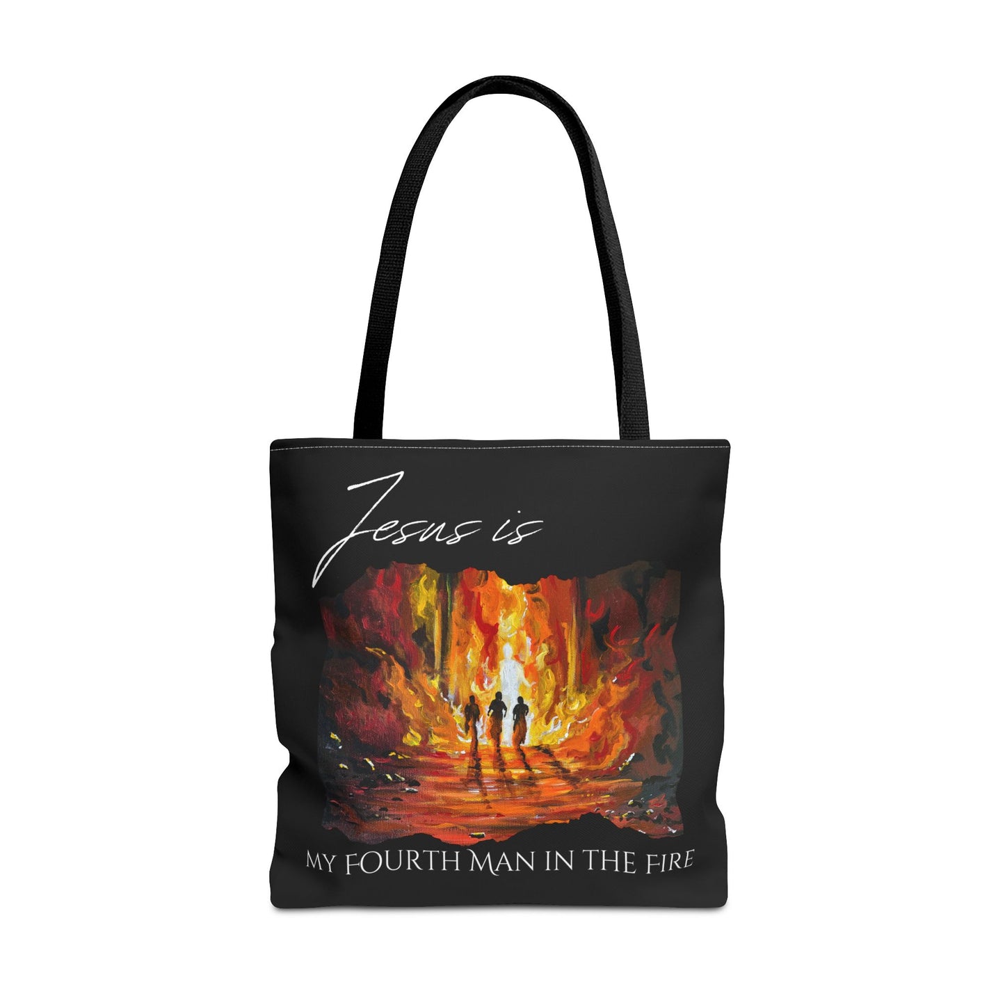 The Fourth Man Inspirational Jesus Tote Bag - 'My Fourth Man in the Fire'