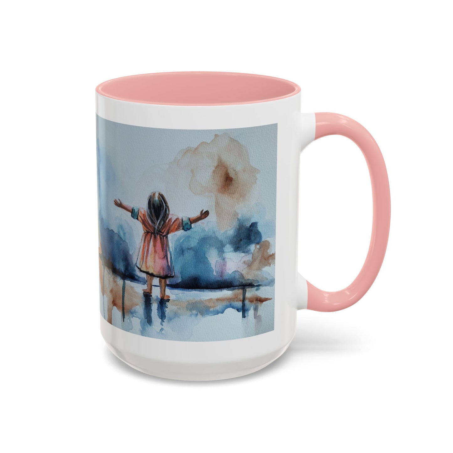 As a Child Inspirational Accent Coffee Mug - 11 & 15oz | Watercolor Design for Optimistic Mornings