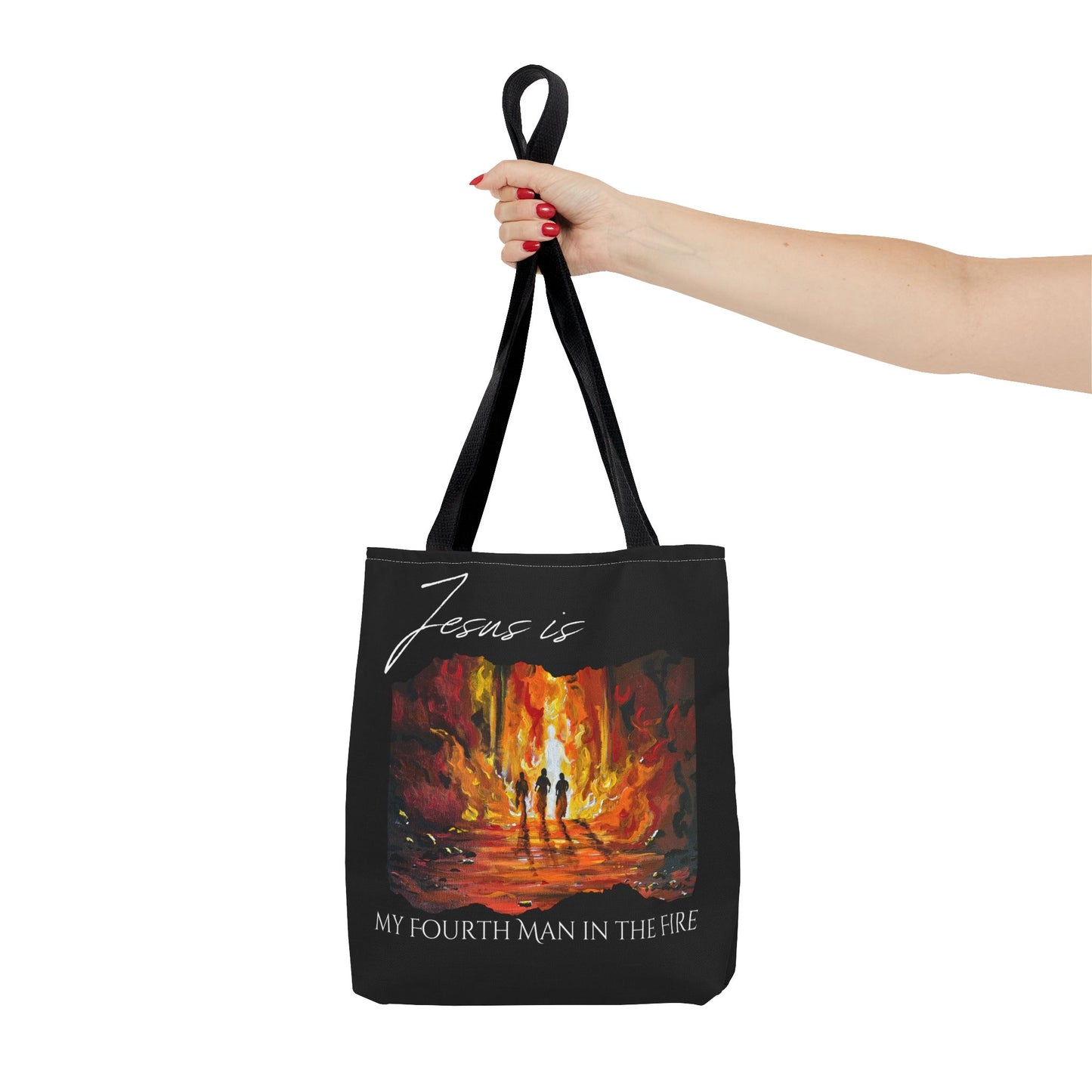 The Fourth Man Inspirational Jesus Tote Bag - 'My Fourth Man in the Fire'