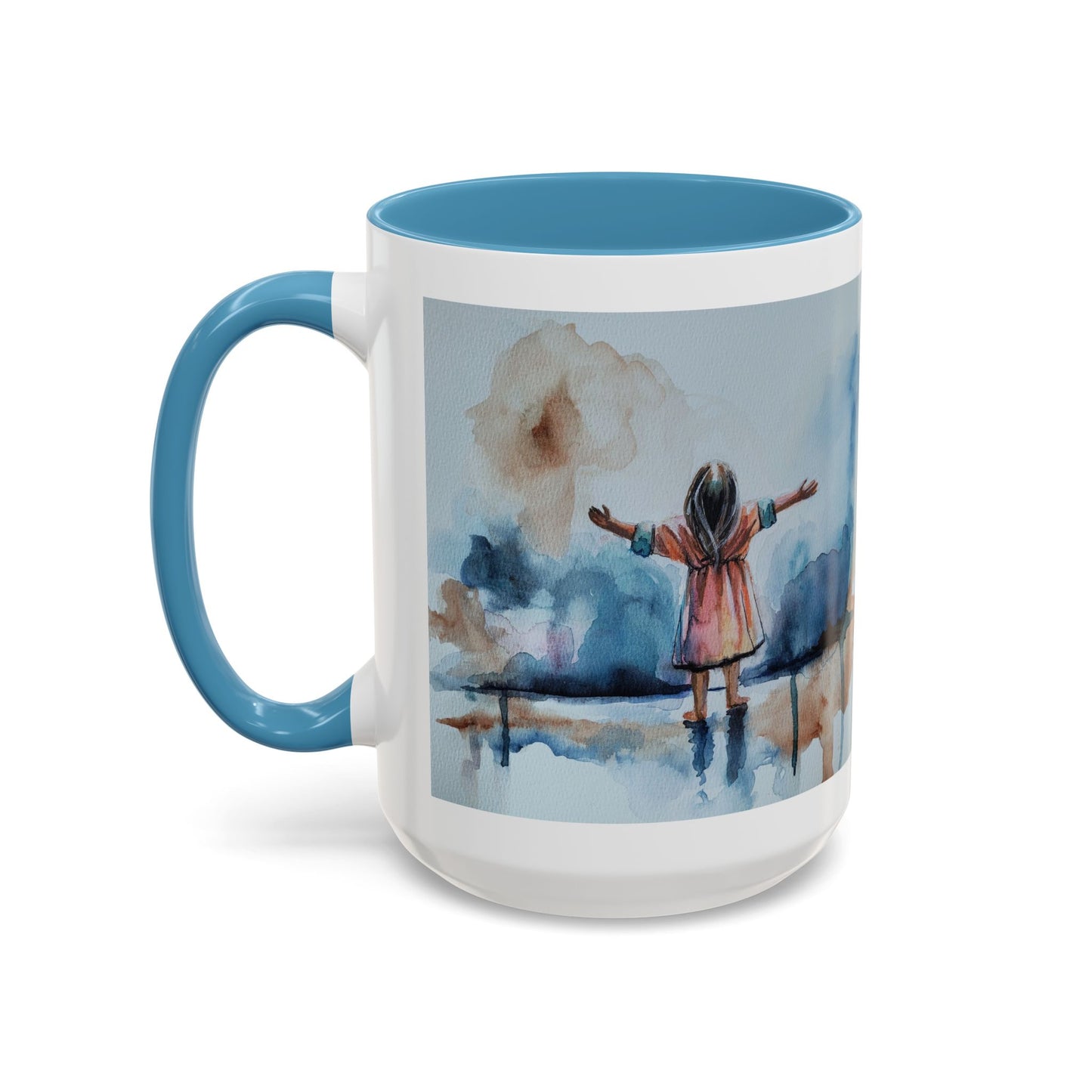 As a Child Inspirational Accent Coffee Mug - 11 & 15oz | Watercolor Design for Optimistic Mornings