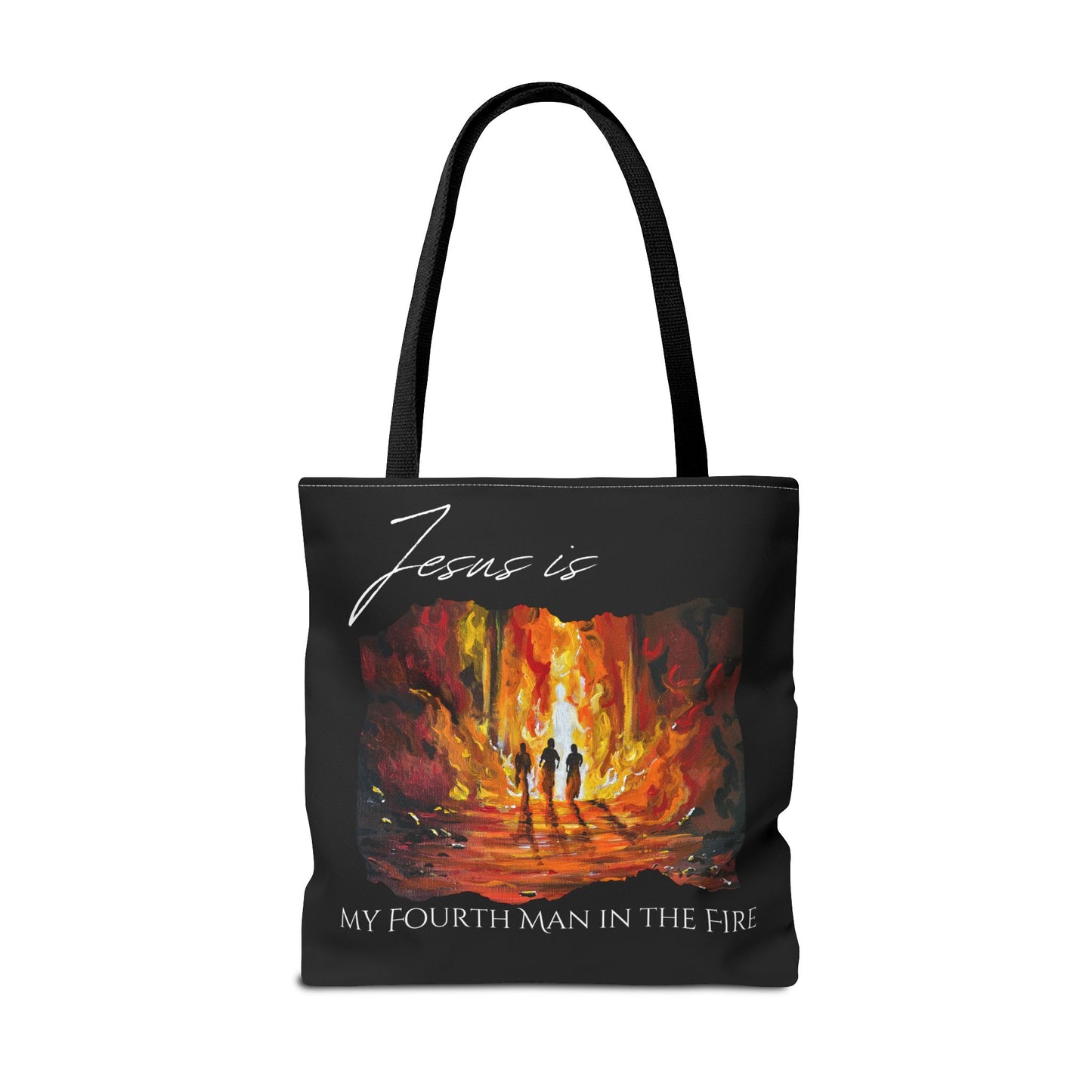 The Fourth Man Inspirational Jesus Tote Bag - 'My Fourth Man in the Fire'