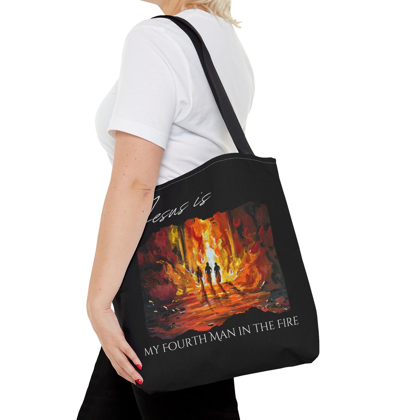 The Fourth Man Inspirational Jesus Tote Bag - 'My Fourth Man in the Fire'