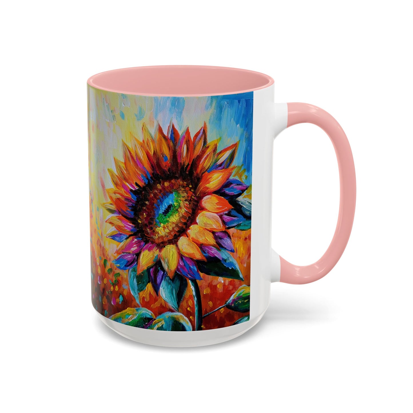 As a Sunflower Art Coffee Mug — Colorful Accent Ceramic Mug (11/15 oz)