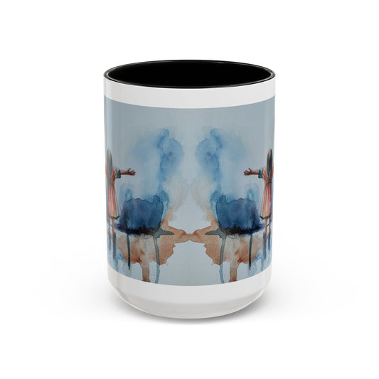 As a Child Inspirational Accent Coffee Mug - 11 & 15oz | Watercolor Design for Optimistic Mornings