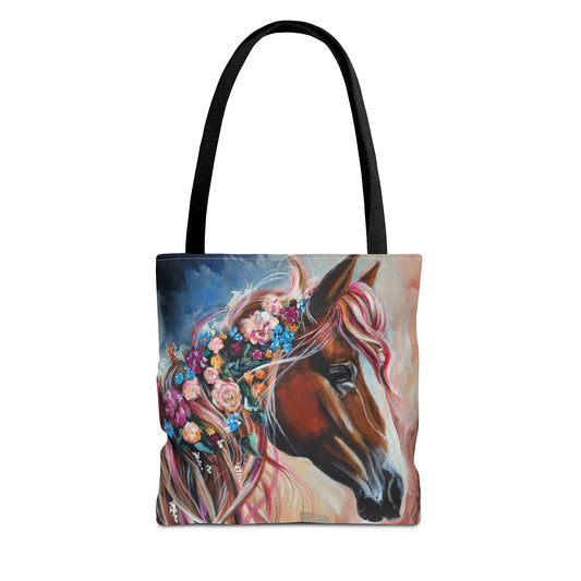 Adorned Tote Bag – Colorful Unicorn-Style Artwork All-Over Print
