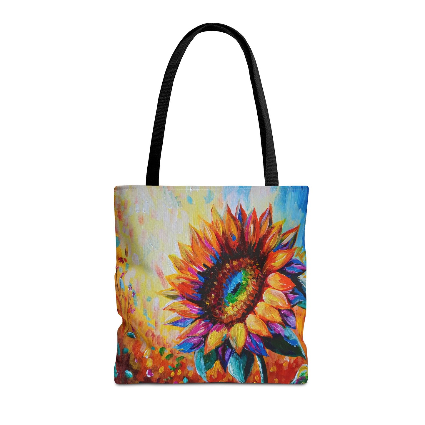 As a Sunflower Art Tote Bag — Colorful Floral Canvas Carryall