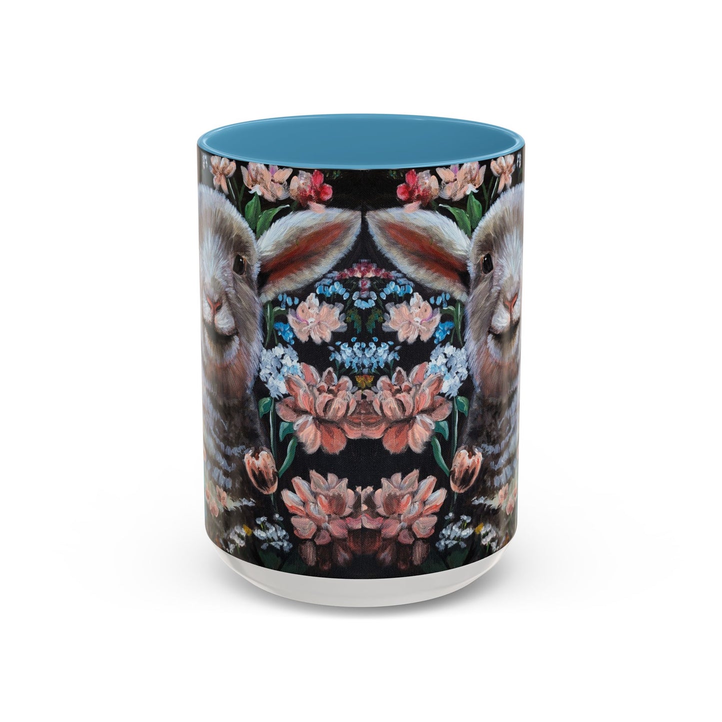 One Step at a Time Floral Lamb Accent Coffee Mug — Cute Farm Animal Ceramic Cup (11/15 oz)