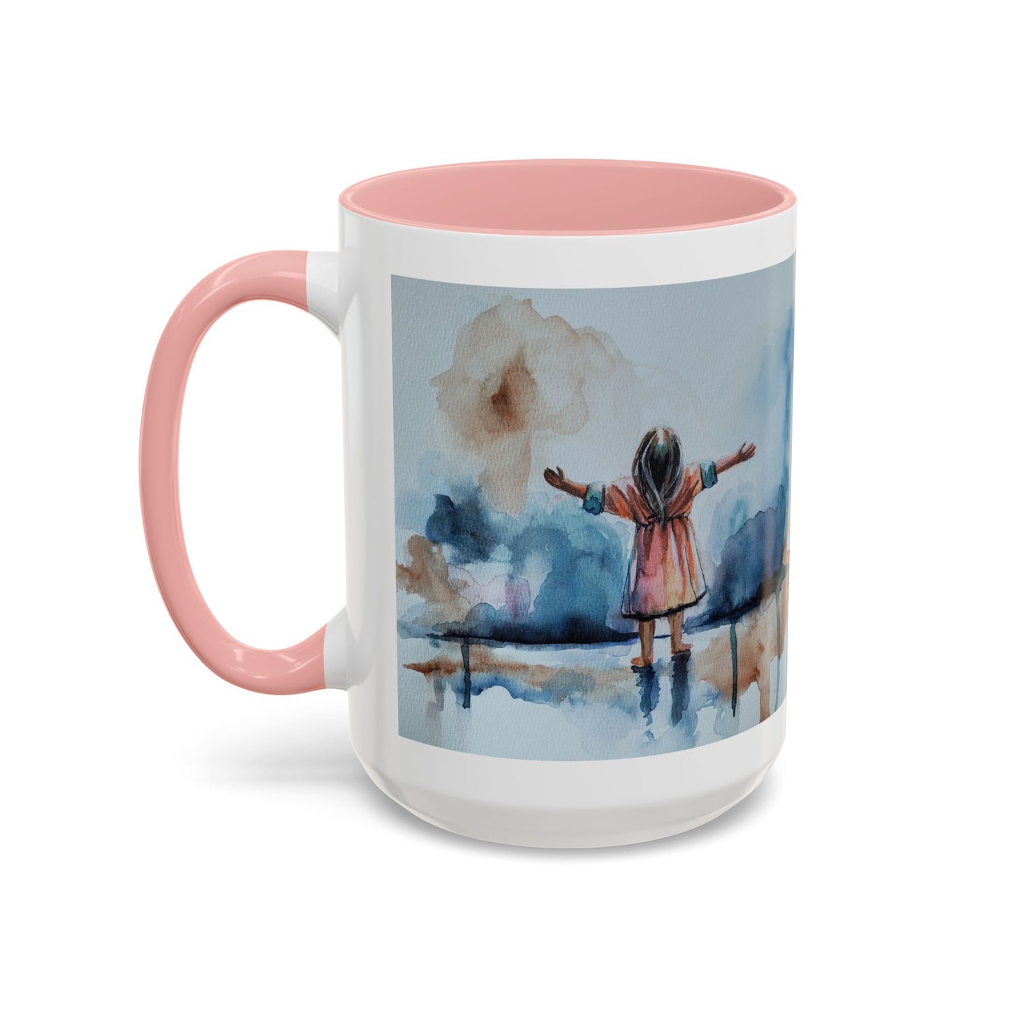 As a Child Inspirational Accent Coffee Mug - 11 & 15oz | Watercolor Design for Optimistic Mornings