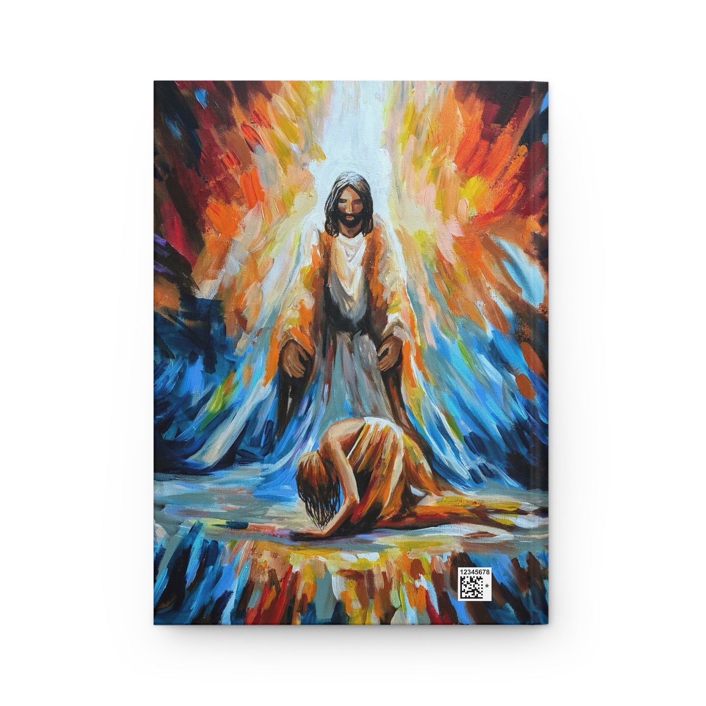 Neither do I Condemn You Hardcover Journal — Colorful Jesus Embrace Spiritual Prayer Notebook