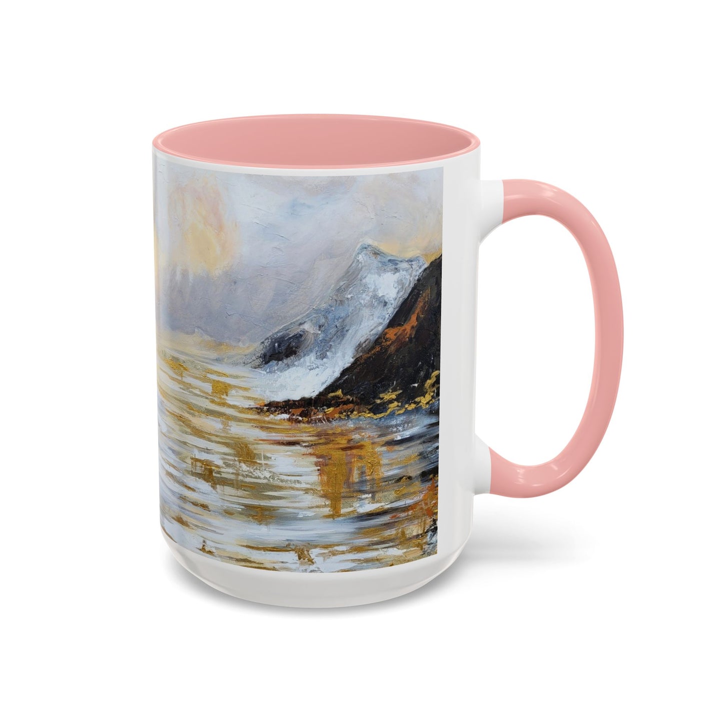 Resting Place Coastal Mist Accent Coffee Mug — Serene Ocean Landscape Art (11/15oz)