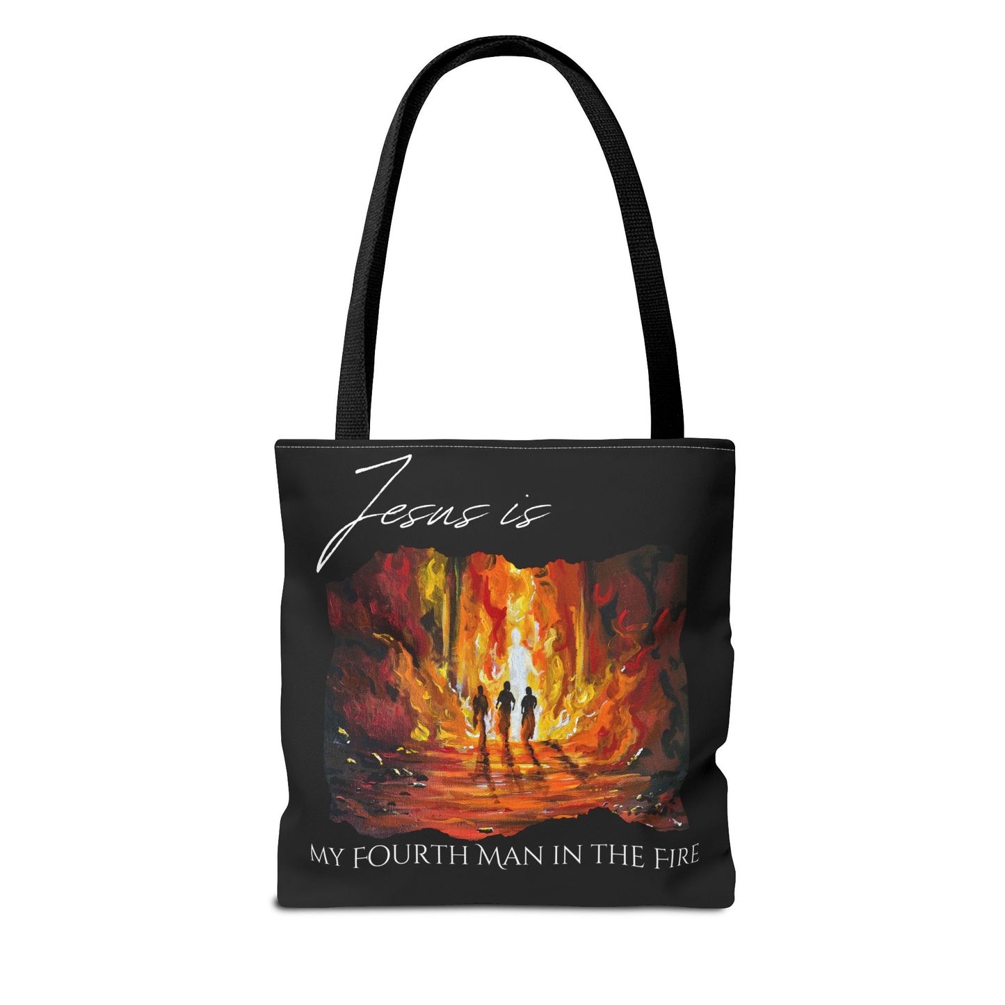 The Fourth Man Inspirational Jesus Tote Bag - 'My Fourth Man in the Fire'