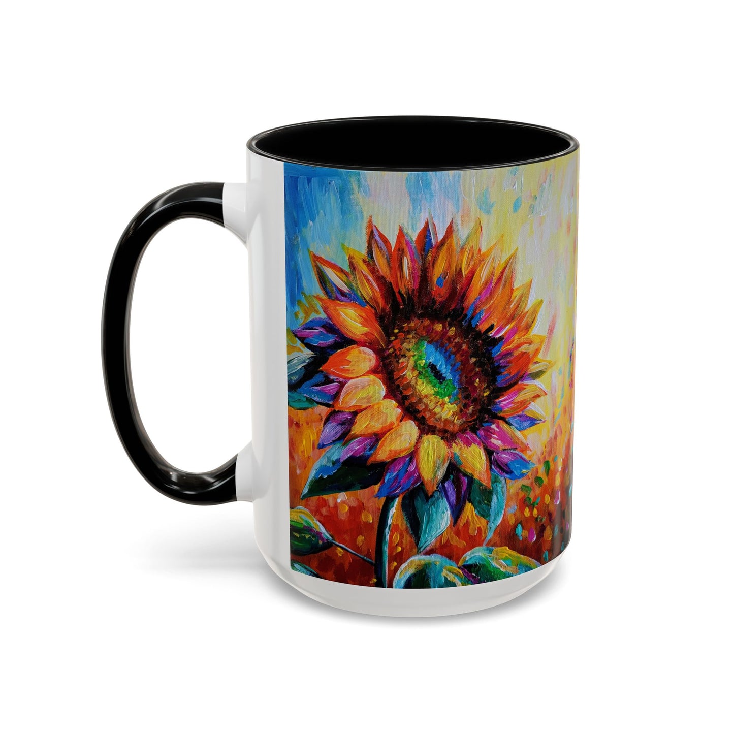 As a Sunflower Art Coffee Mug — Colorful Accent Ceramic Mug (11/15 oz)