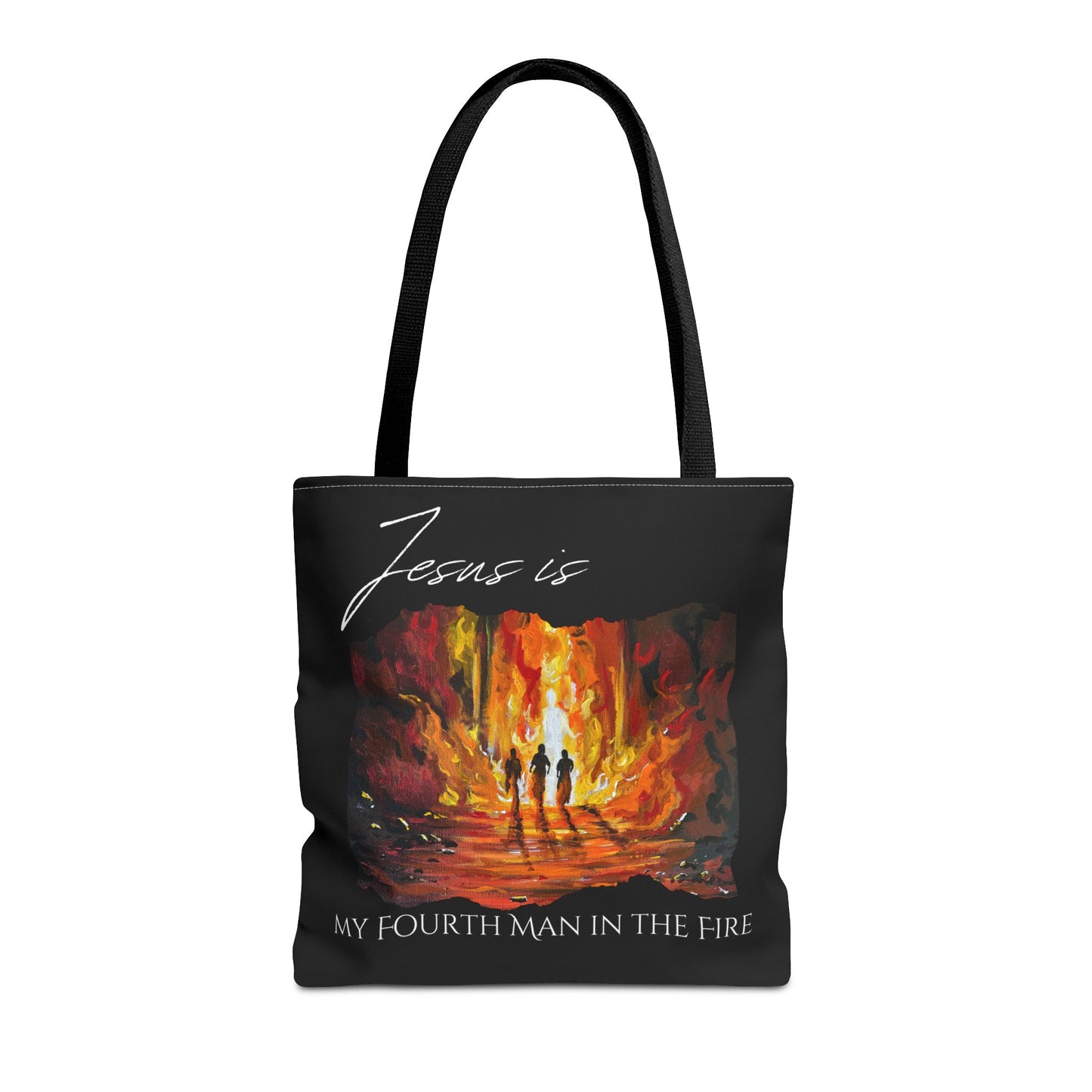 The Fourth Man Inspirational Jesus Tote Bag - 'My Fourth Man in the Fire'