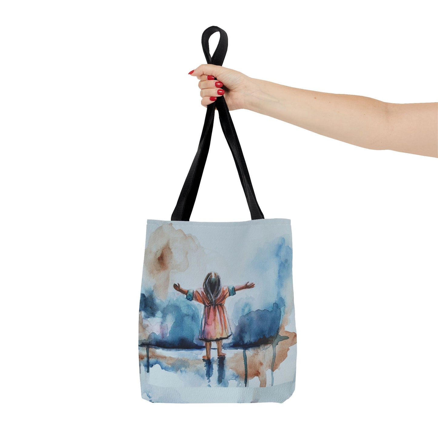 As a Child Inspirational Girl Tote Bag - Watercolor Art for Everyday Use