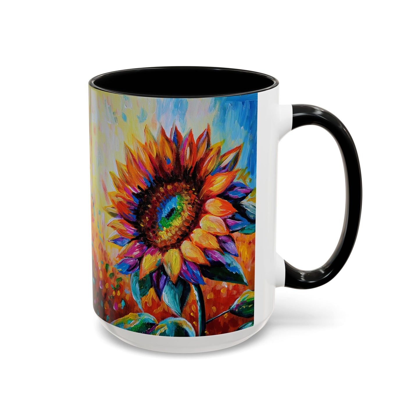 As a Sunflower Art Coffee Mug — Colorful Accent Ceramic Mug (11/15 oz)