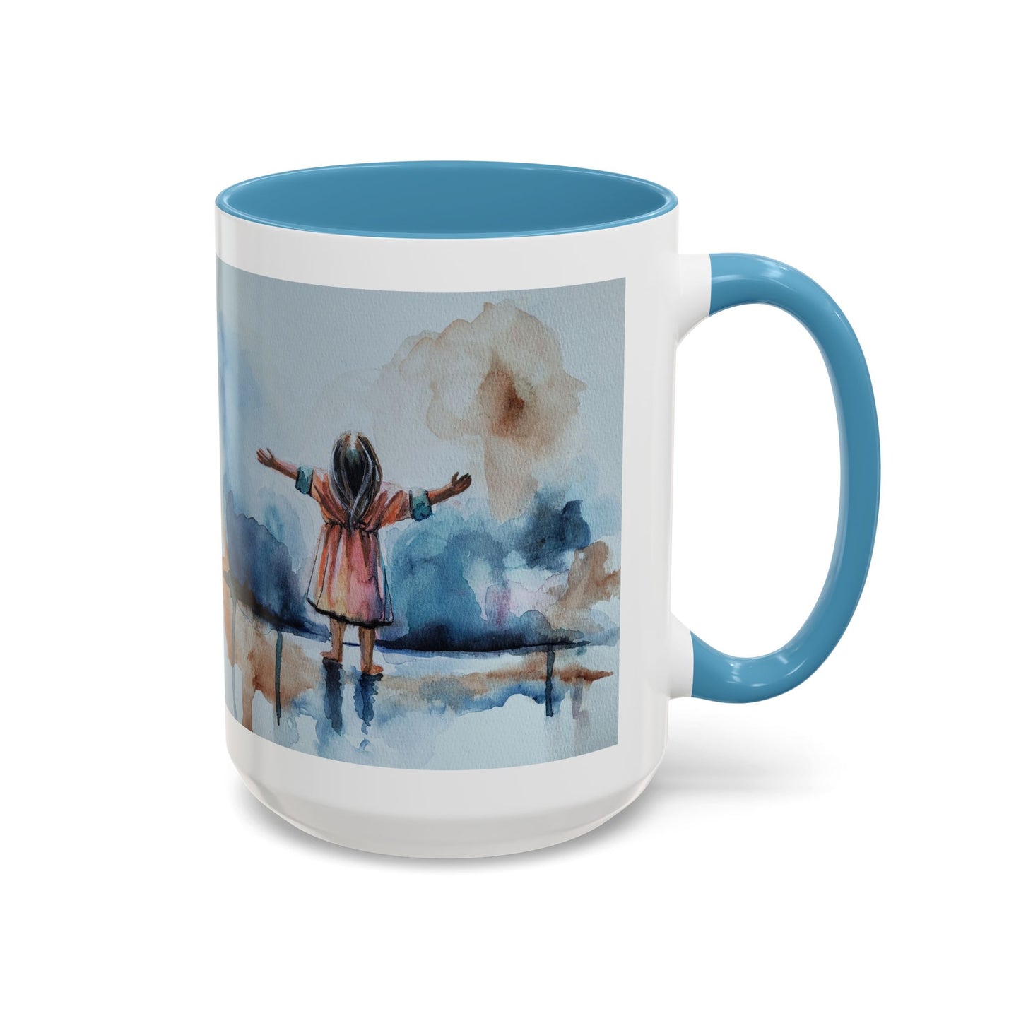 As a Child Inspirational Accent Coffee Mug - 11 & 15oz | Watercolor Design for Optimistic Mornings