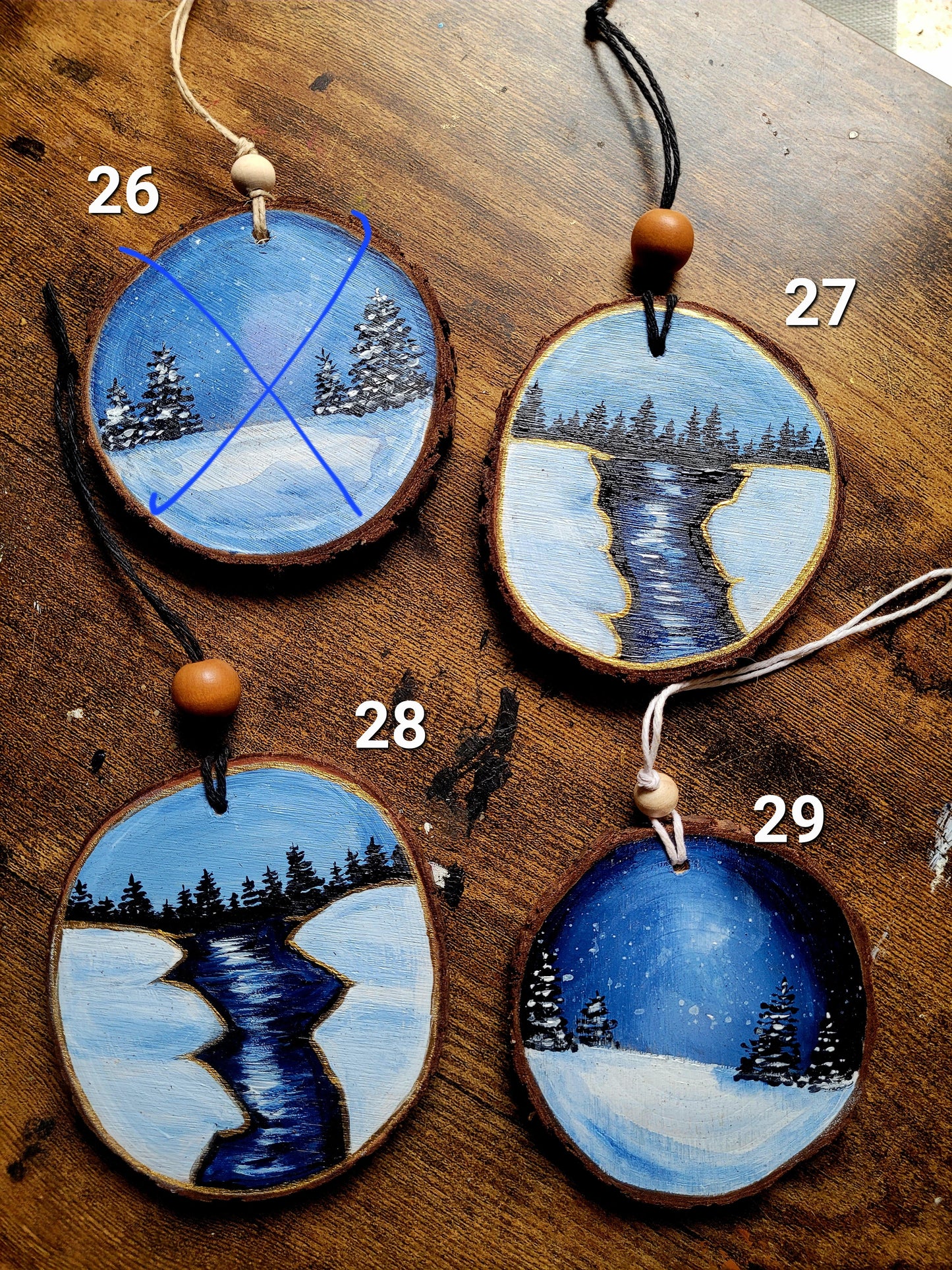 Winter Wood Slice Ornament October 2025 Ornaments