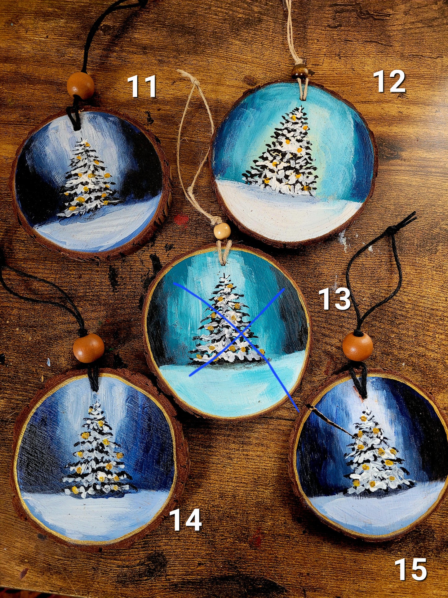 Winter Wood Slice Ornament October 2025 Ornaments