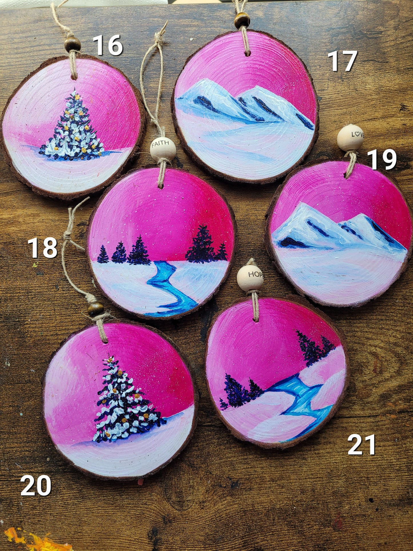 Winter Wood Slice Ornament October 2025 Ornaments