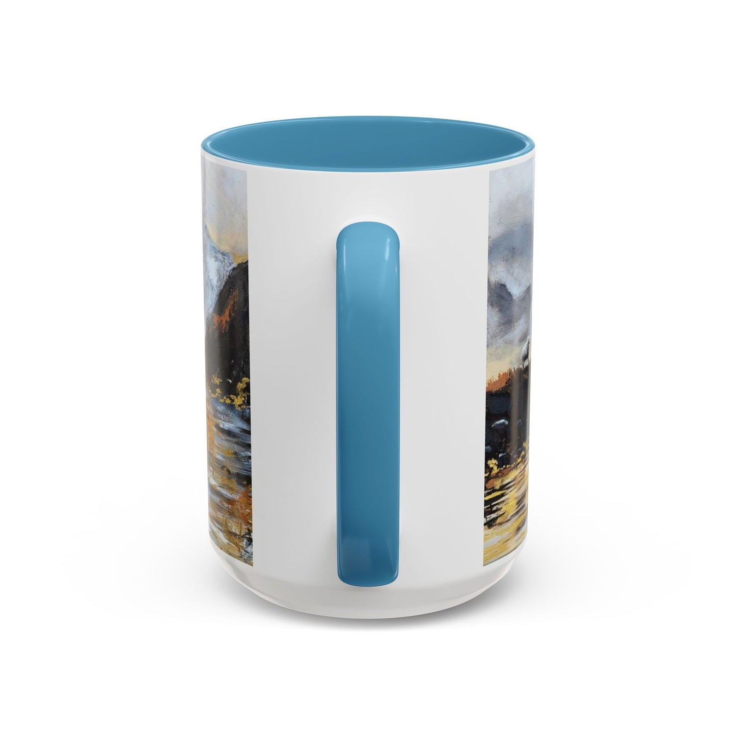 Resting Place Coastal Mist Accent Coffee Mug — Serene Ocean Landscape Art (11/15oz)