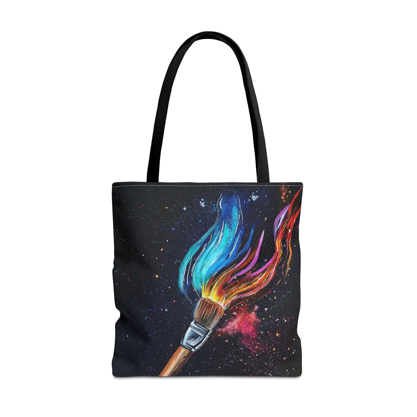 He Paints the Stars Cosmic Art Tote Bag - Unique Colorful Art Lover's Tote, Eco-Friendly Shopping Bag, Great Gift for Artists, Starry Night Design
