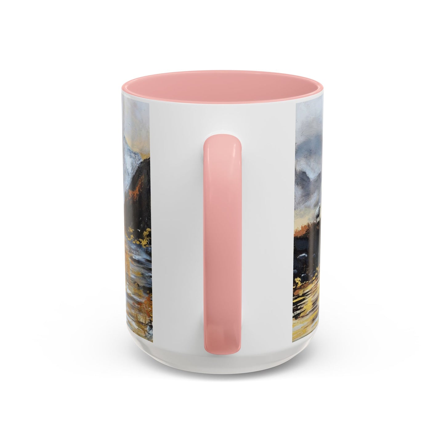 Resting Place Coastal Mist Accent Coffee Mug — Serene Ocean Landscape Art (11/15oz)