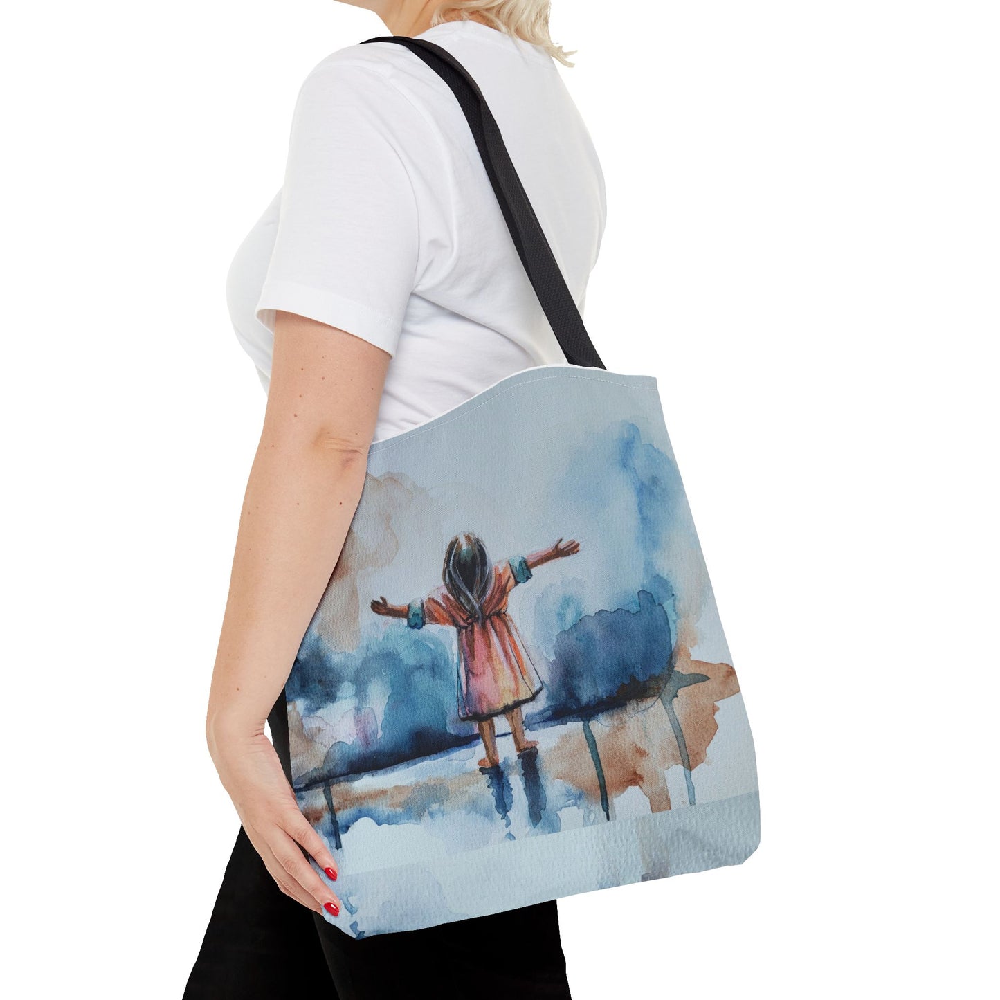 As a Child Inspirational Girl Tote Bag - Watercolor Art for Everyday Use