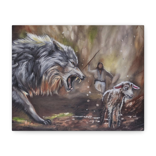 Passionate Pursuit Wolf and Sheep Canvas Art, Nature Wall Decor, Animal Lovers Gift, Home & Office Decor, Adventure Themed Artwork