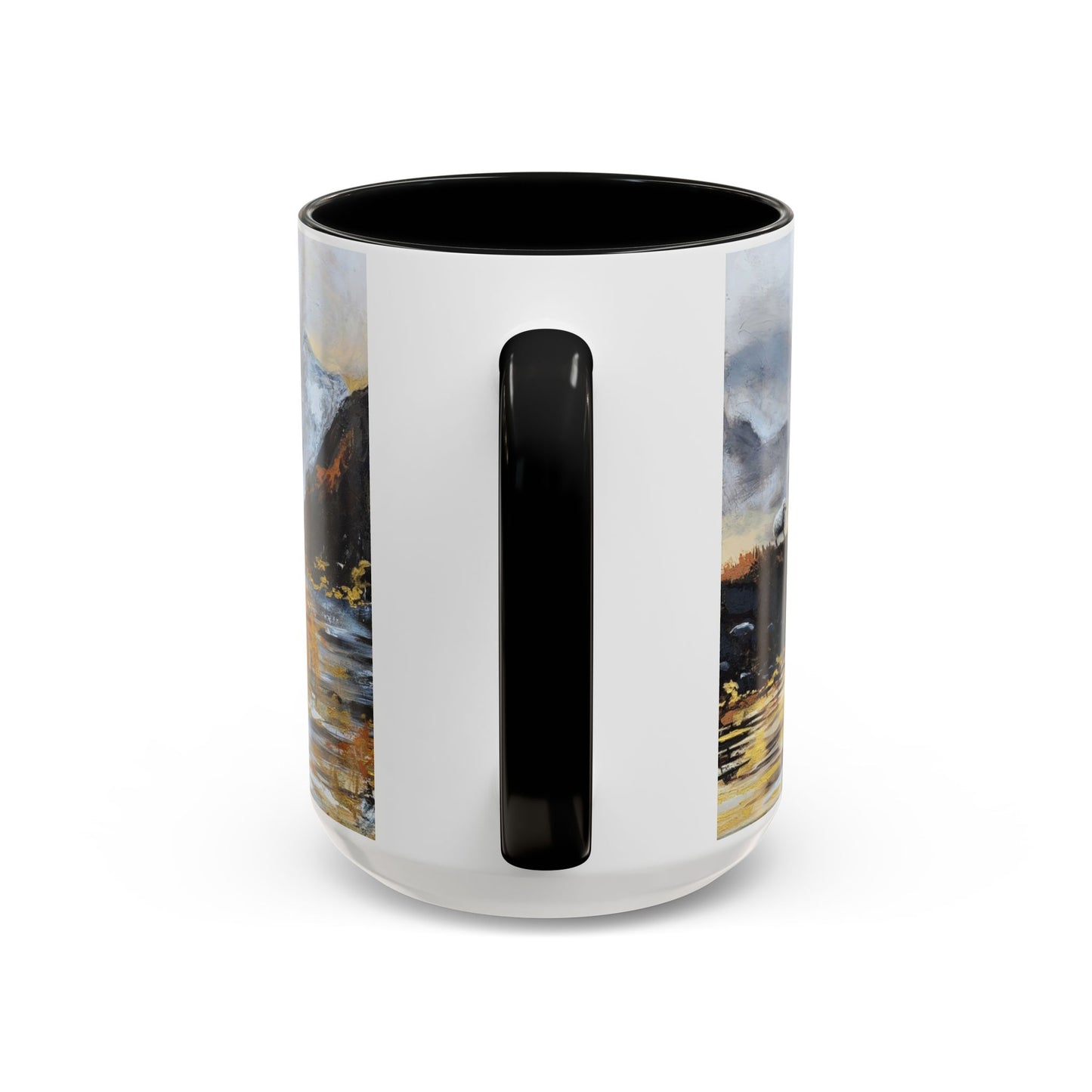 Resting Place Coastal Mist Accent Coffee Mug — Serene Ocean Landscape Art (11/15oz)