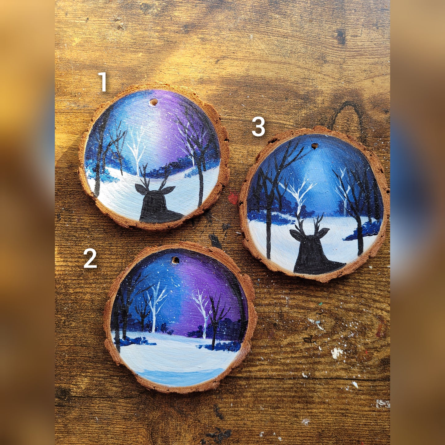 Night Wood Slice Ornament