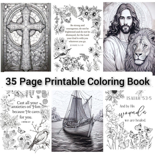 Printable Faith-Based Coloring Book with Bible Verses | Christian Scripture Coloring Pages