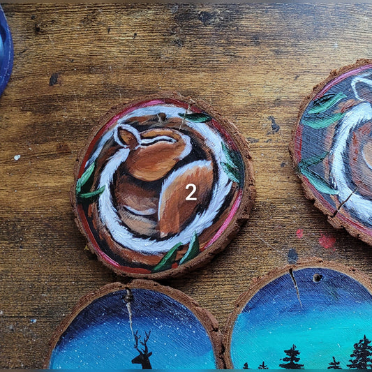 Chipmunk Wood Slice Ornament