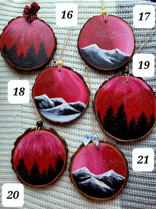 Winter Wood Slice Ornament January 2025 Ornaments