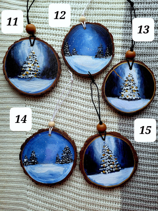 Winter Wood Slice Ornament January 2025 Ornaments